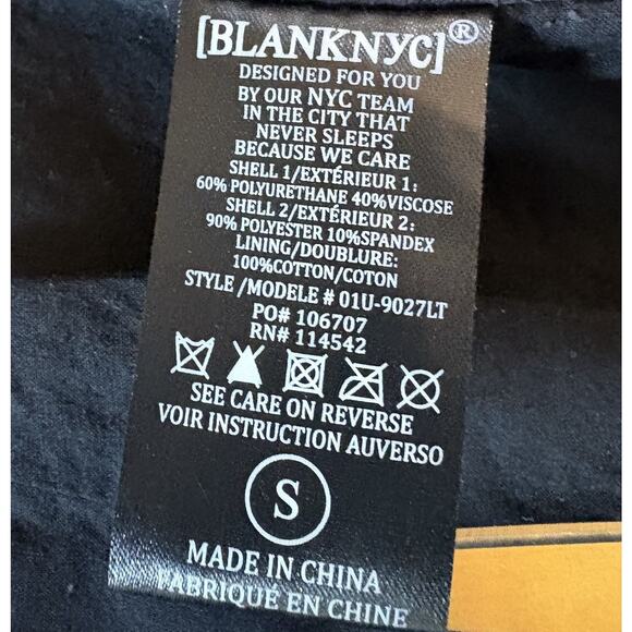 BLANKNYC Private Practice Mixed Media Black Drape Front Asymmetrical Jacket Sz S - Picture 10 of 13